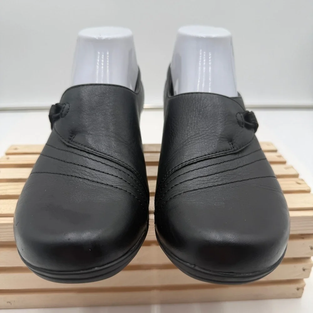 Dansko Slip On Franny Leather Professional Loafers Black Womens Size 39